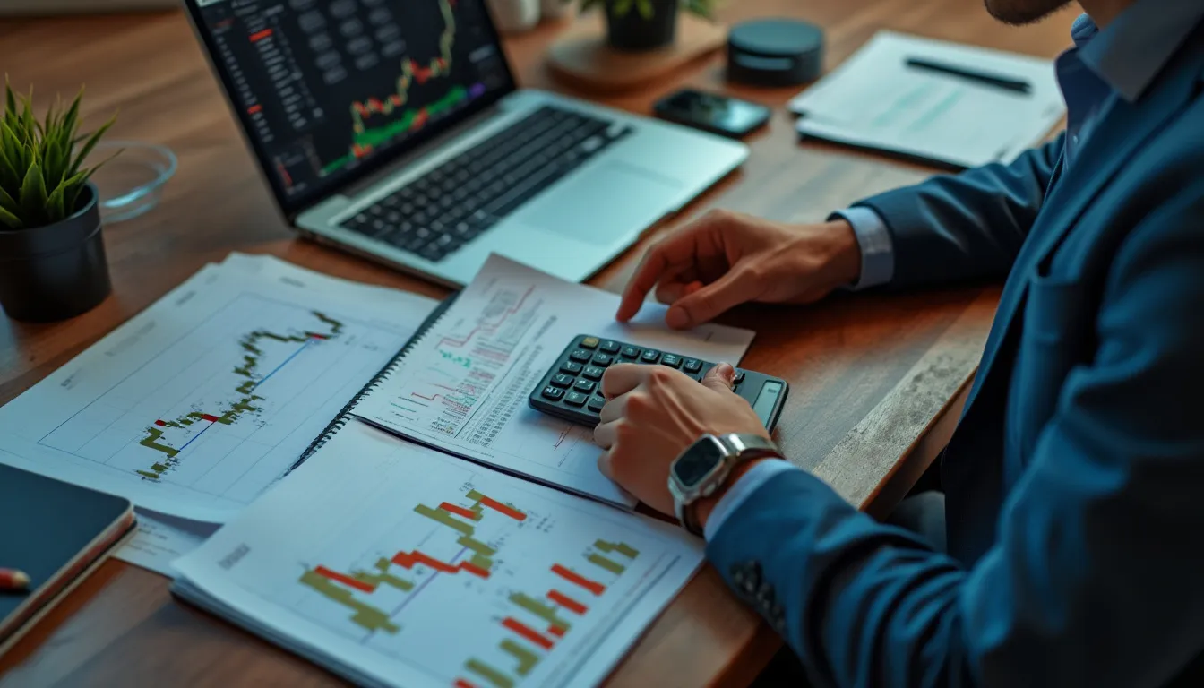 fiscalité boursière : graphique financier avec symboles fiscaux