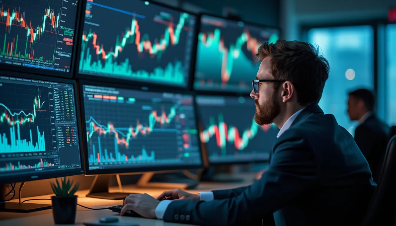 graphiques boursiers : visualisation de tendances financières sur écran