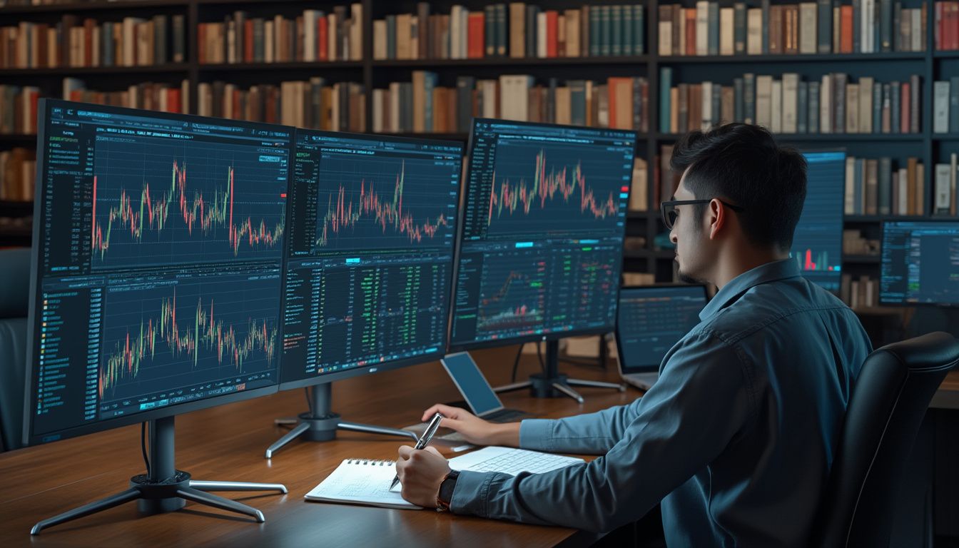 trading en ligne : écran affichant des graphiques financiers et plateformes de trading