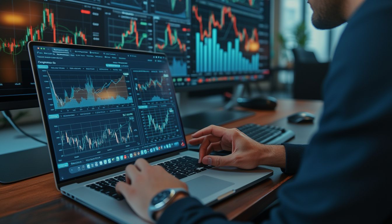 SRD : graphique boursier avec flèches illustrant l'effet de levier et la vente à découvert