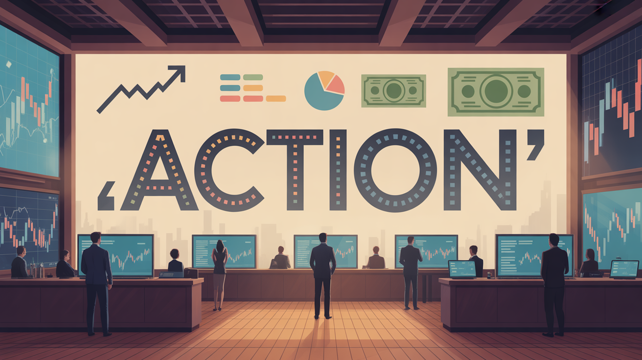 Salle de marche boursier avec action