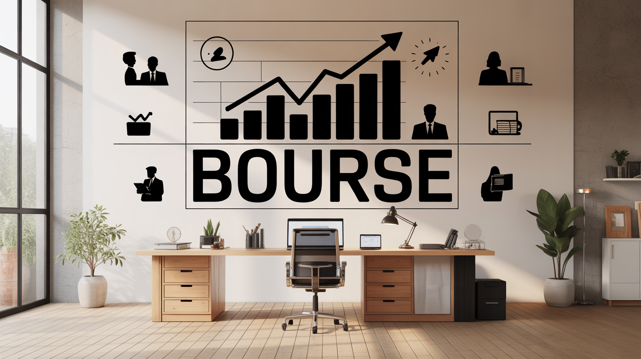 bourse graphique hausse stylisé