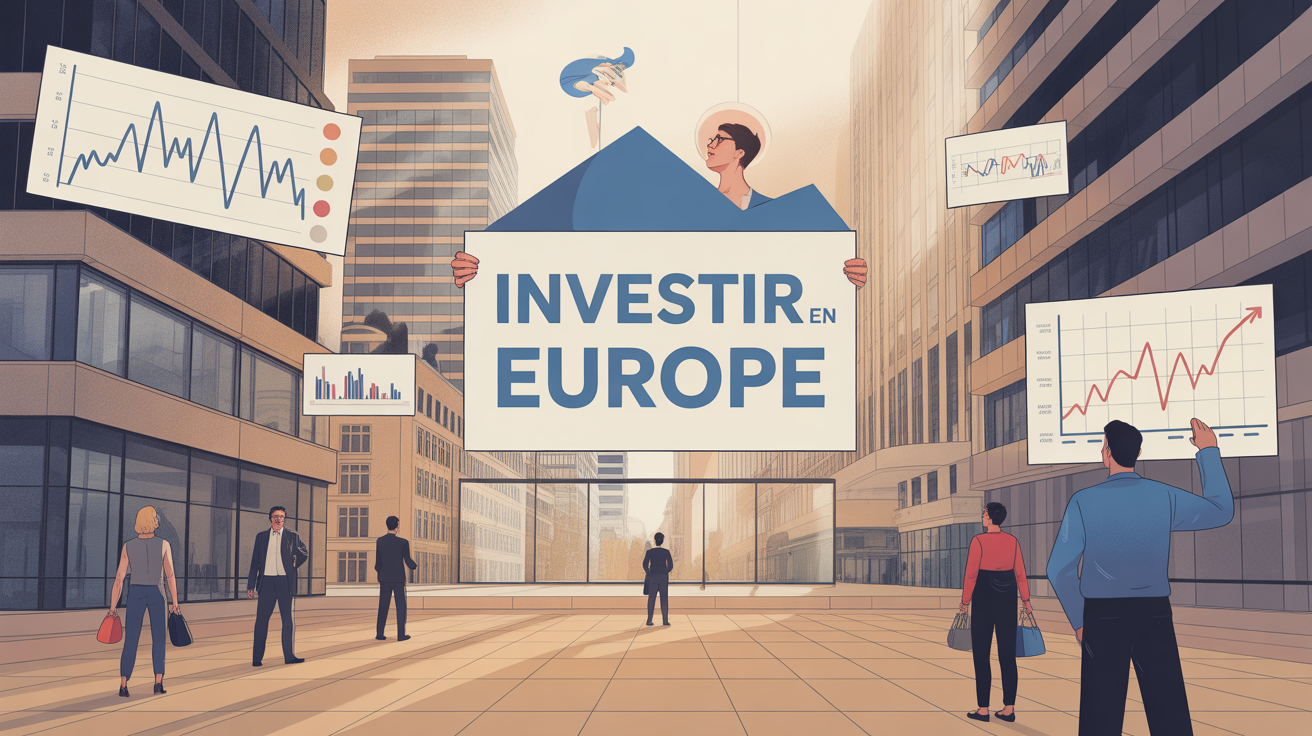 Investir en Europe place boursiere illustration