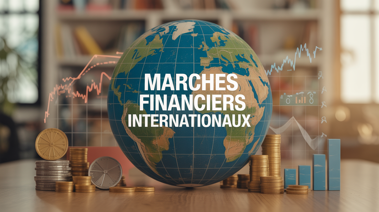 Illustration globe marches financiers internationaux