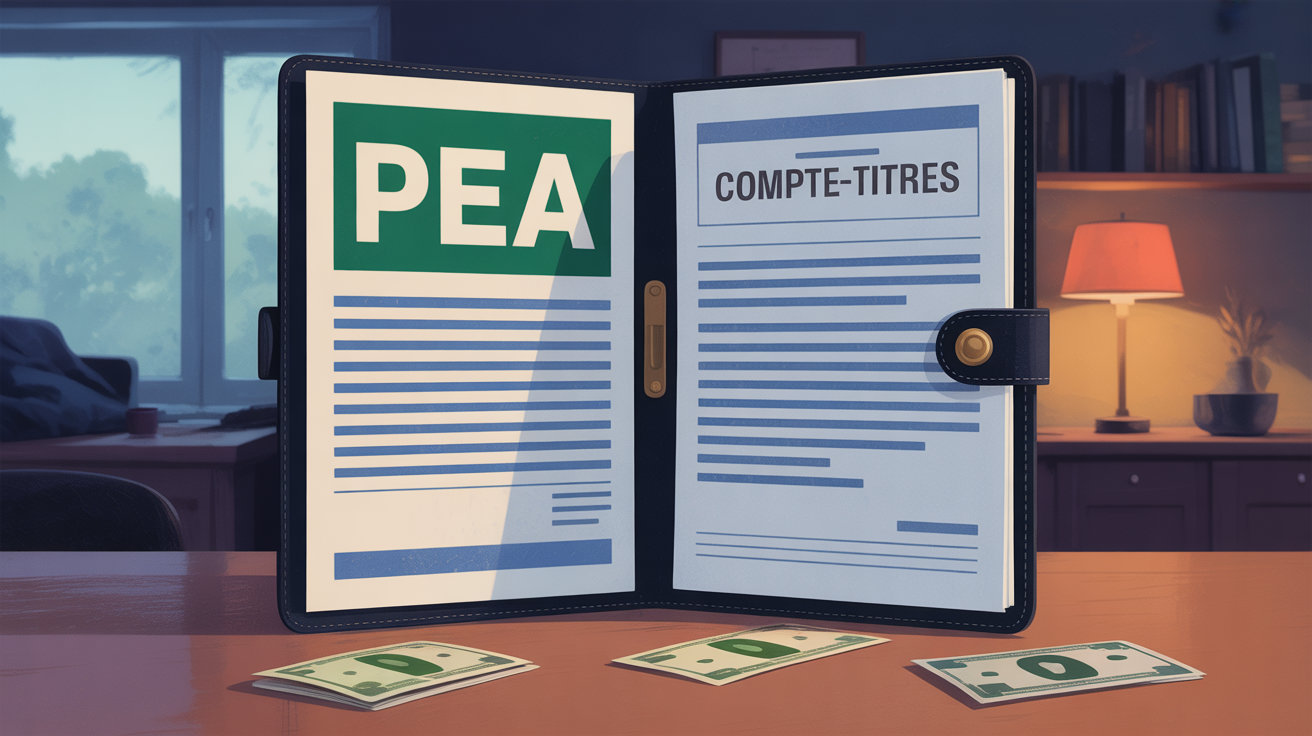 Comparaison PEA compte-titres visuelle portefeuille