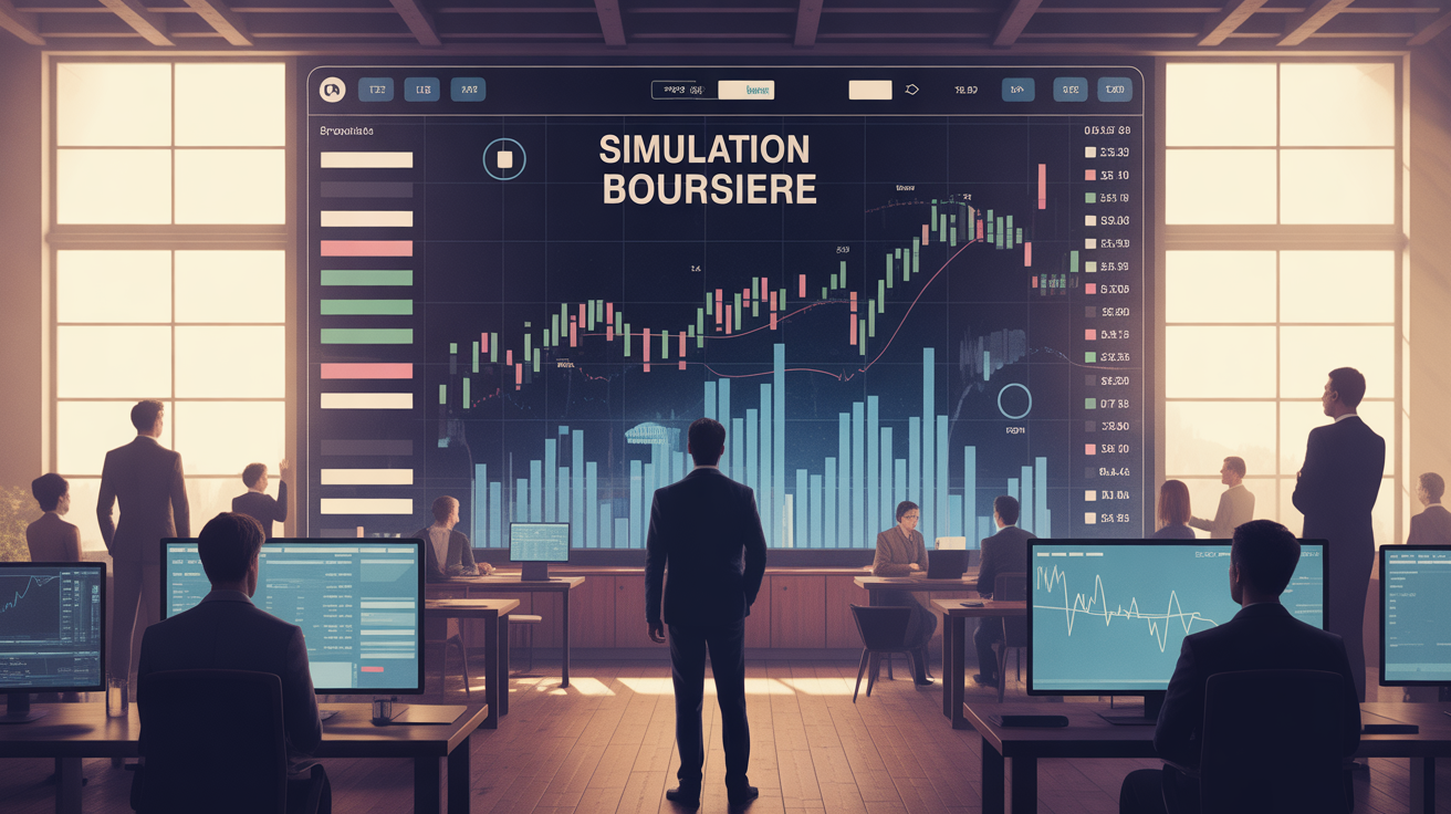 simulation boursiere tableau de bord visuel