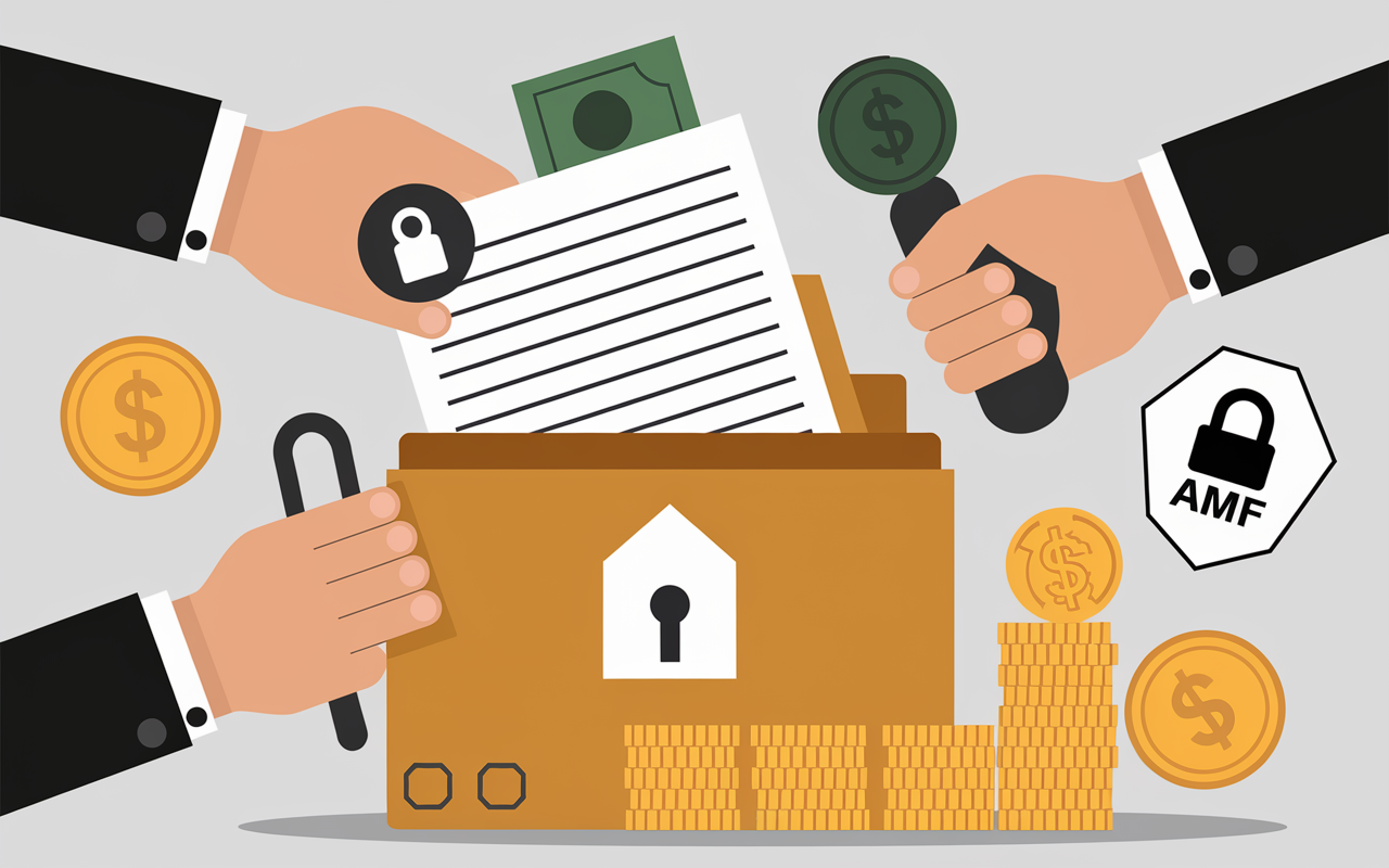 Crowdfunding immobilier garanties securite badge AMF