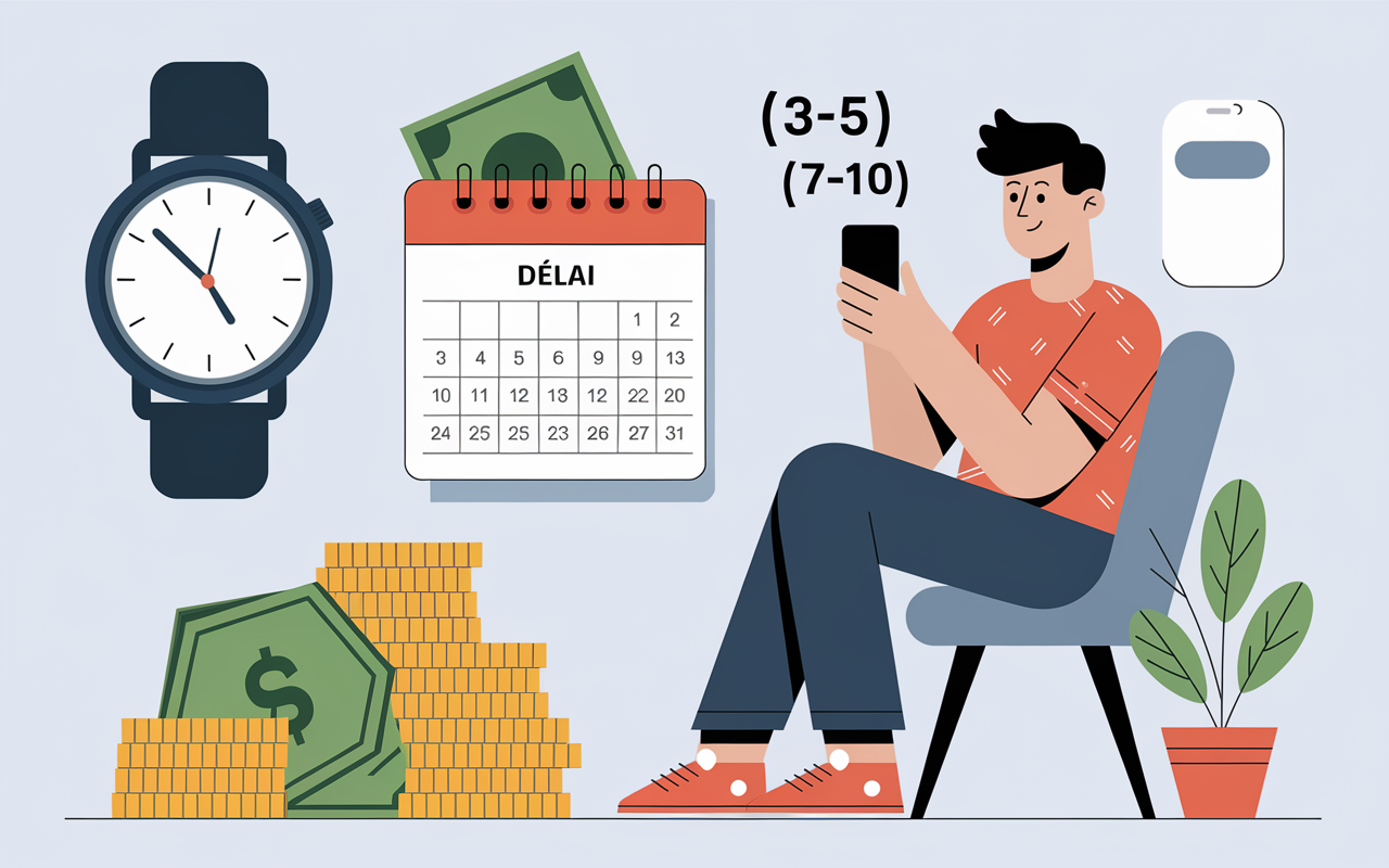 Montre calendrier billets smartphone attente paiement FDJ