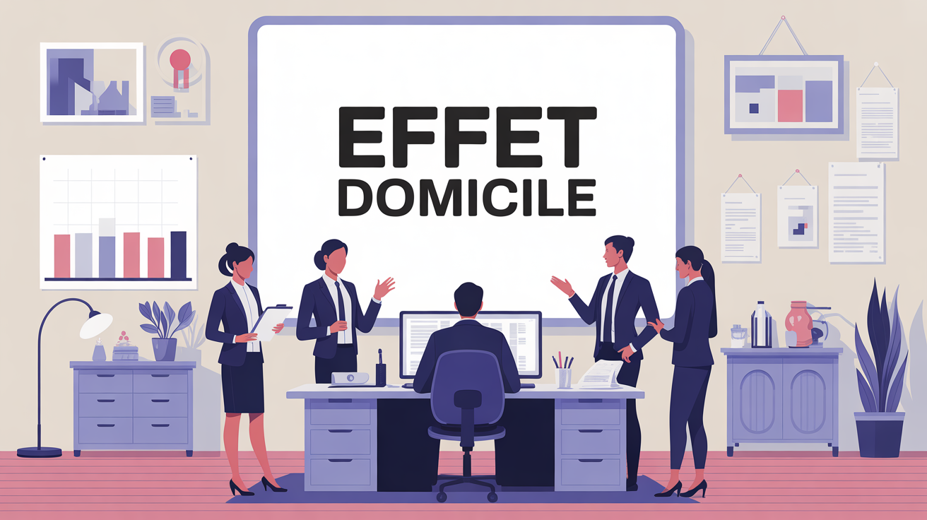 Illustration effet domicile ambiance bureau moderne