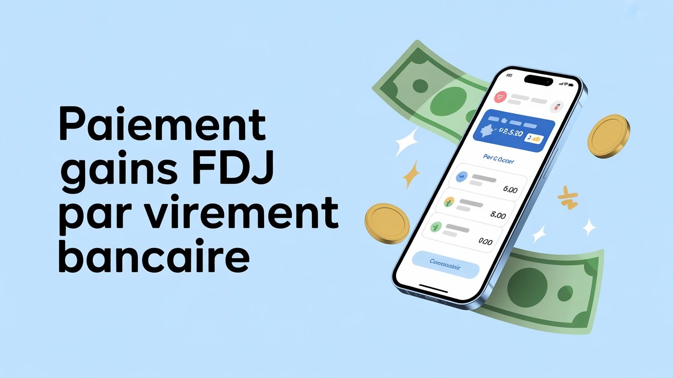 Notification smartphone virement FDJ billets pièces fond bleu