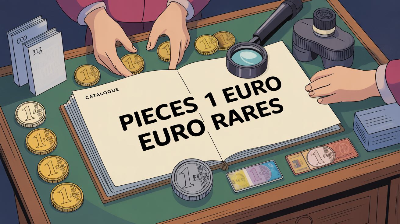 Analyse pieces 1 euro rares catalogue loupe gants
