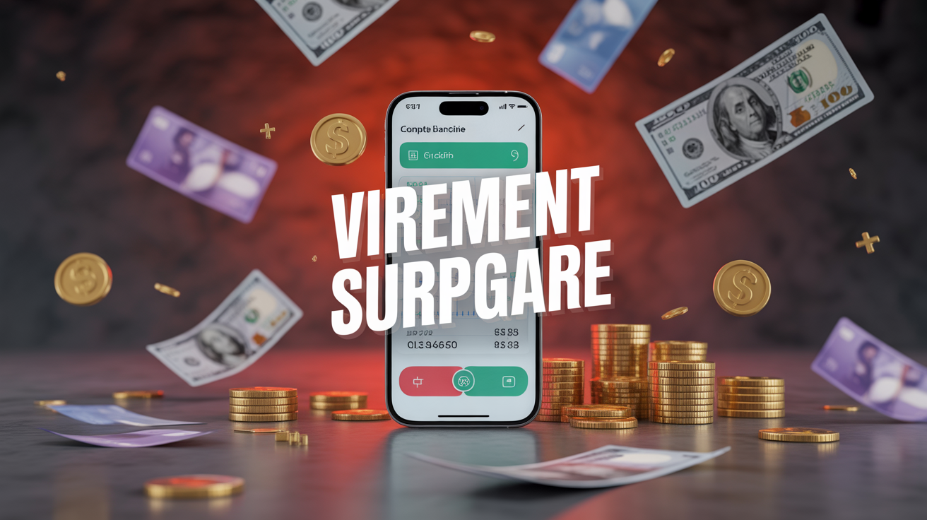 visuel virement surprise sur écran smartphone