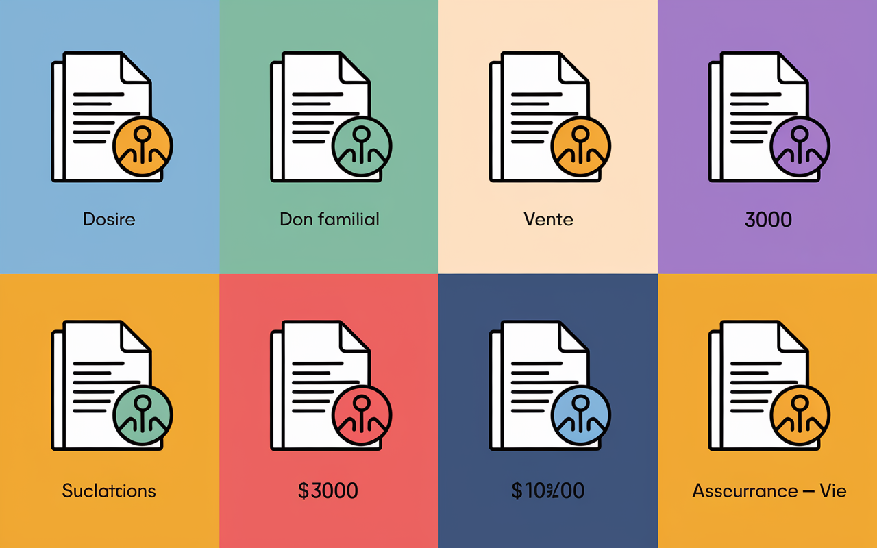 Tableau justificatifs attestation de provenance de fonds, cas courants
