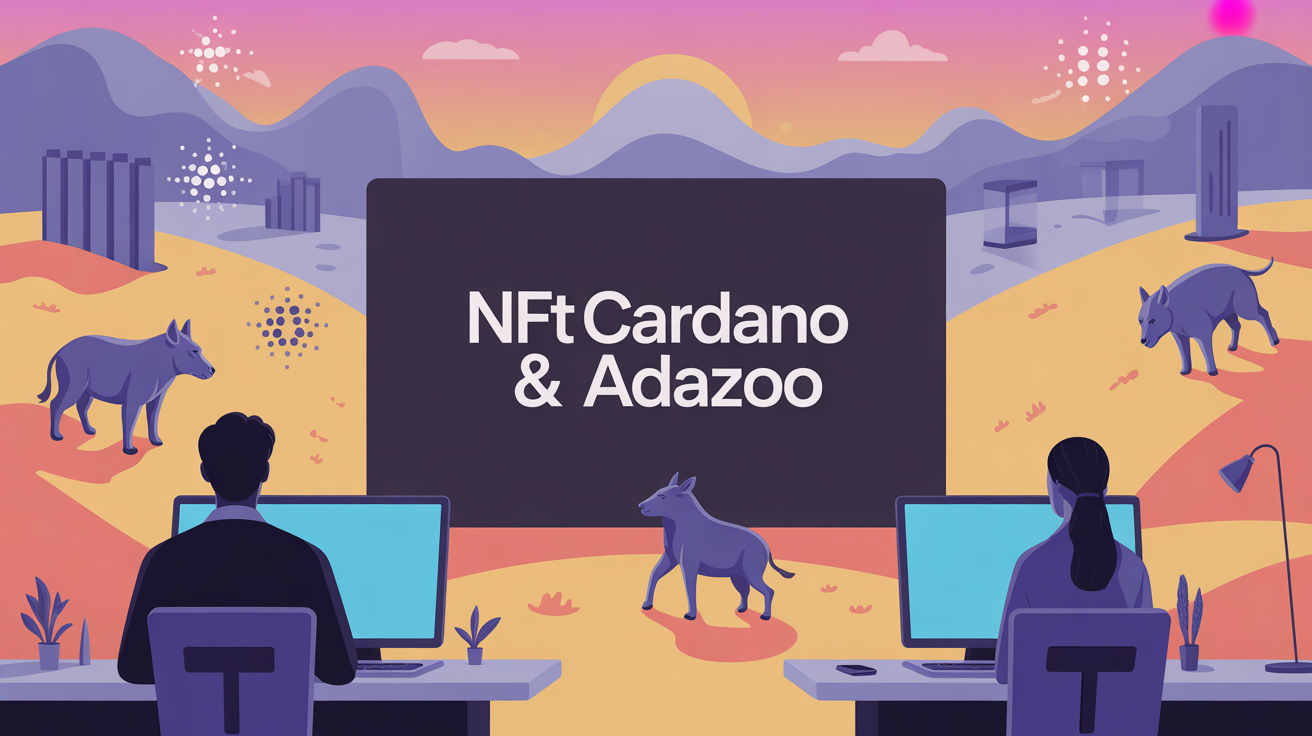 Adazoo NFT Cardano illustration terrains animaux blockchain