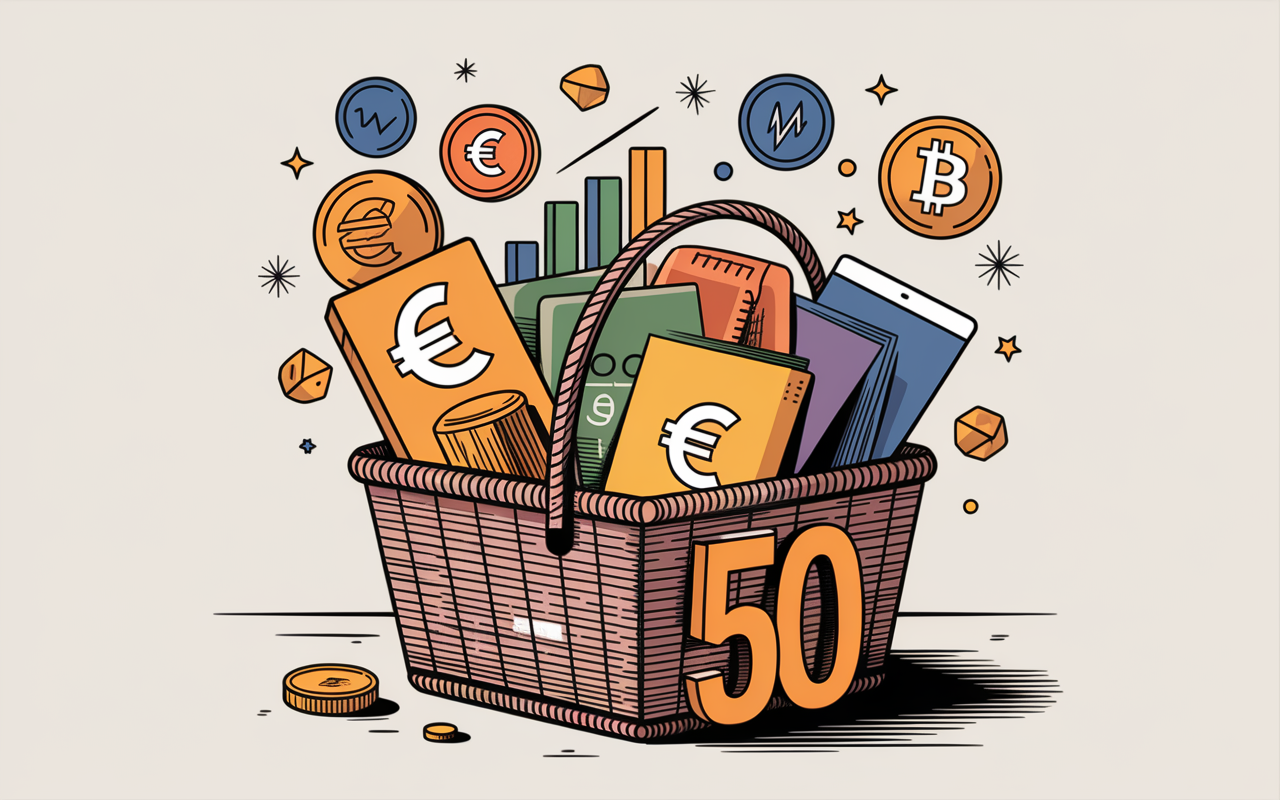 panier icones diversification investissements 50 euros