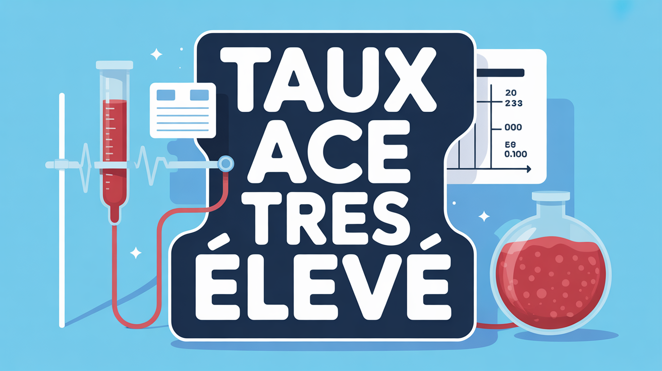 image tube sanguin taux ace très élevé fond bleu