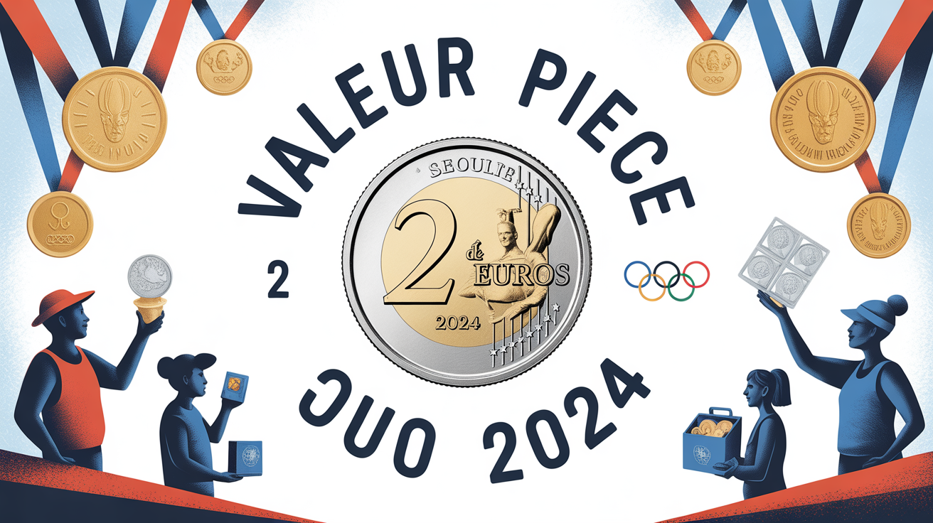 Illustration valeur piece 2 euros JO 2024 collection olympique