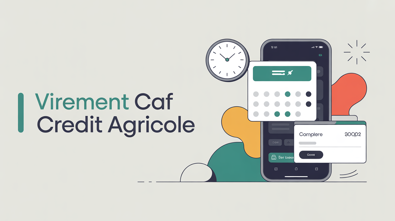 Illustration virement CAF Crédit Agricole calendrier smartphone