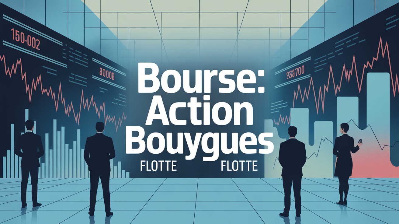 illustration marché boursier avec action bouygues