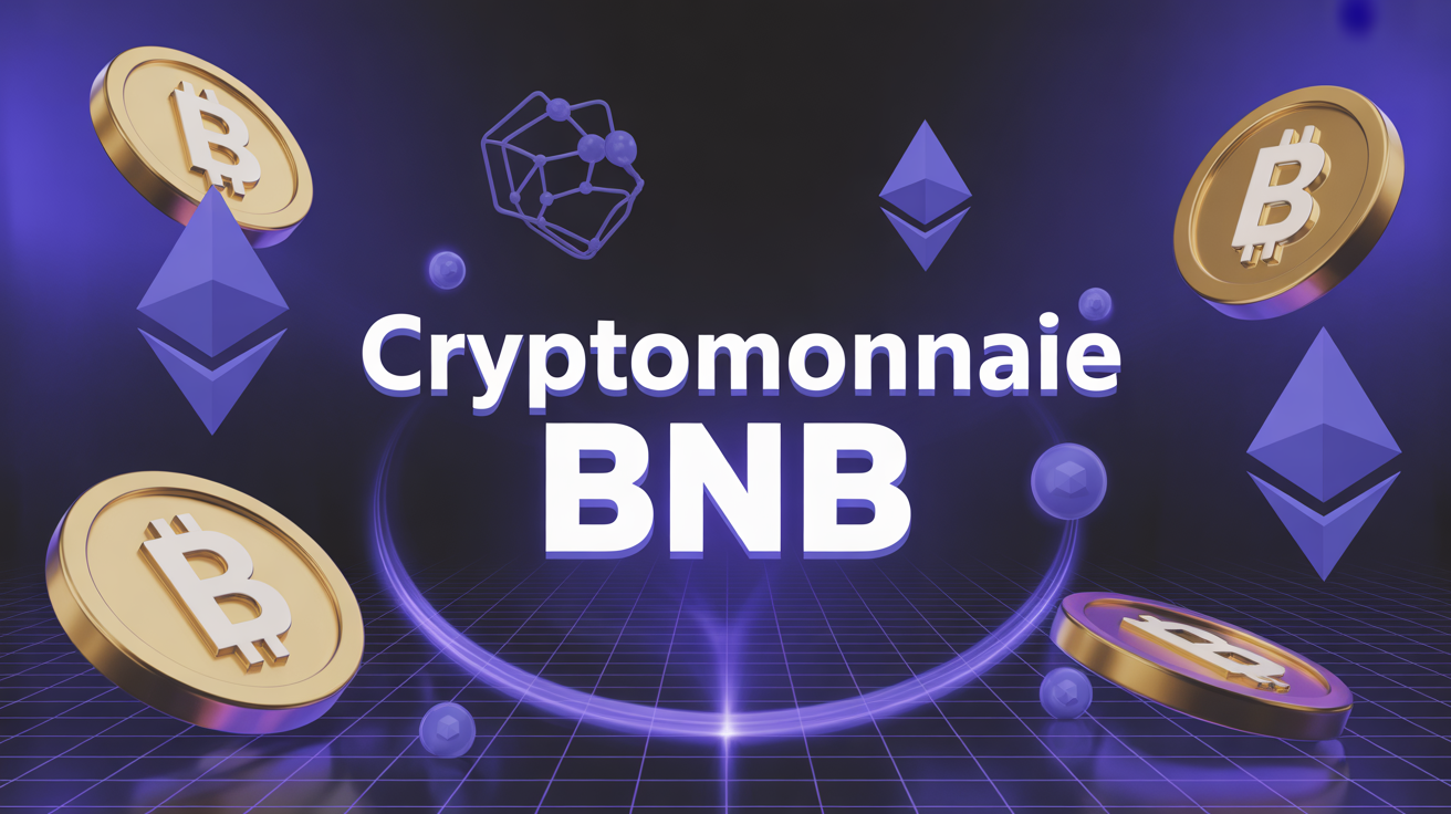 cryptomonnaie BNB et blockchain avec symboles digitaux