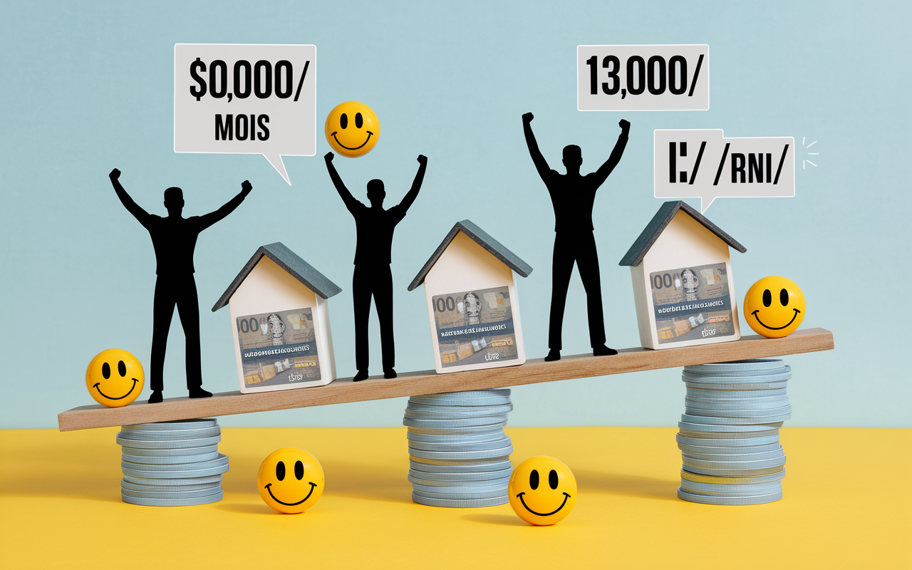 Balance billets maisons smiley resultats investisseur heureux