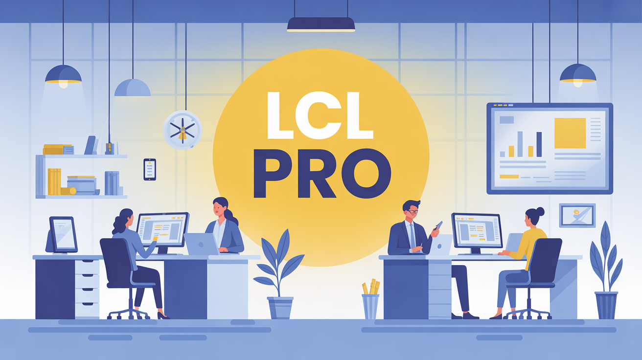 Bureau moderne LCL Pro, atmosphère digitale