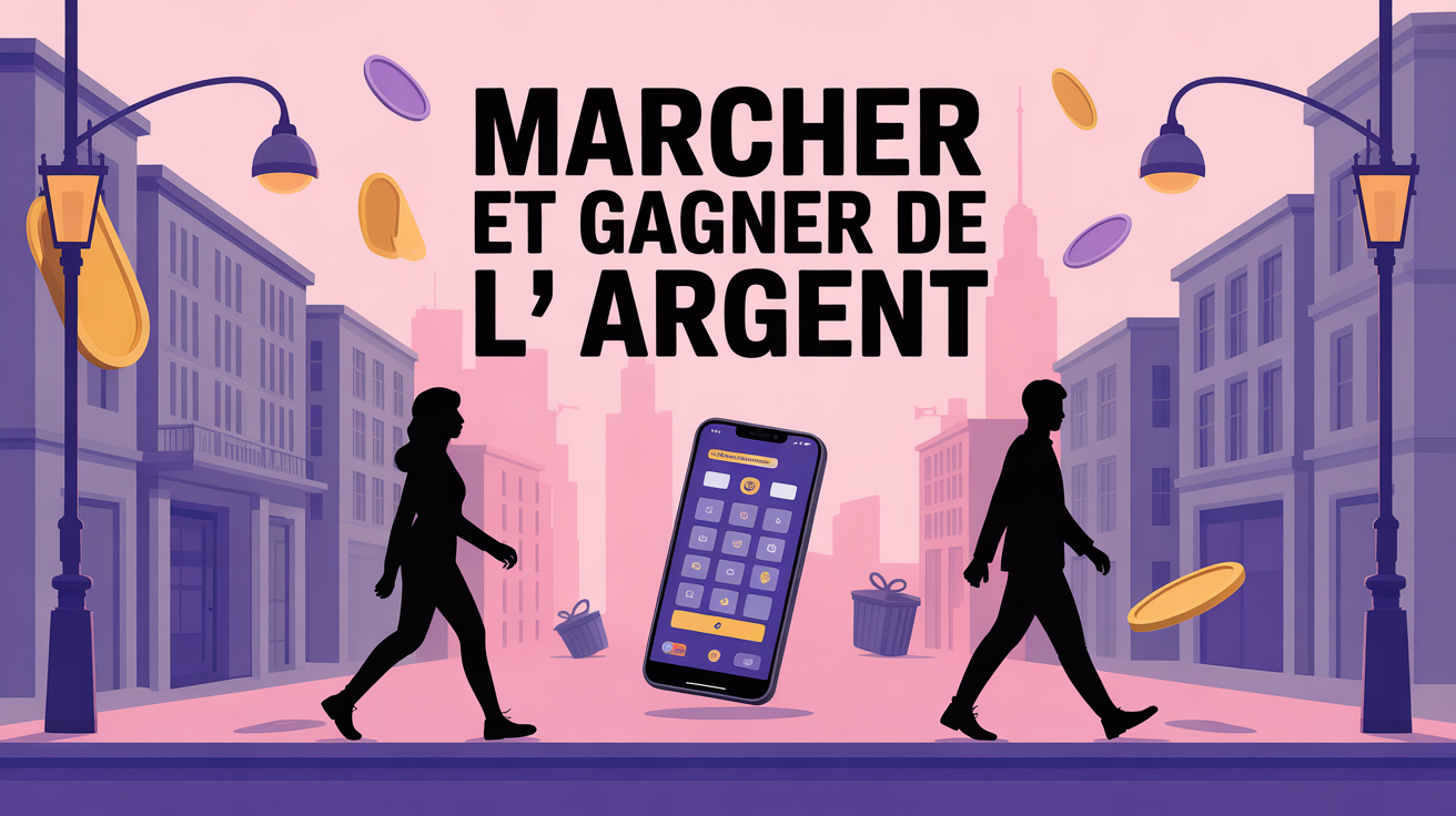 marcher et gagner de l’argent scène urbaine smartphone et pièces