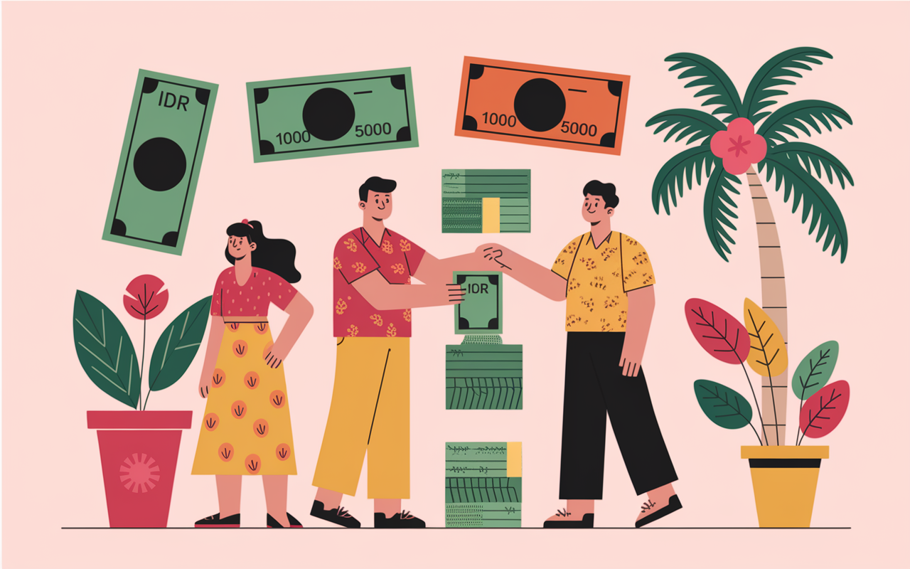 voyageurs payant billets monnaie bali