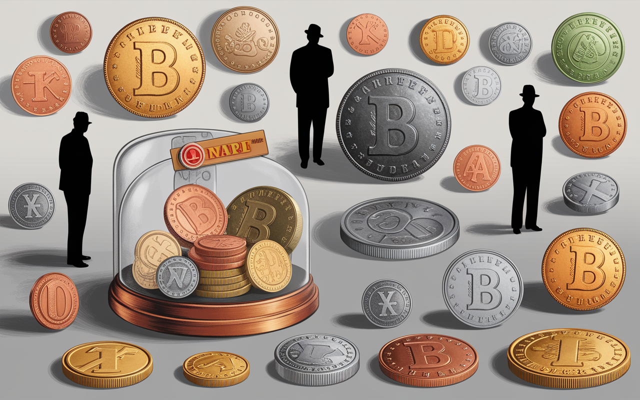 Pieces rares exposees avec etiquettes et ruban