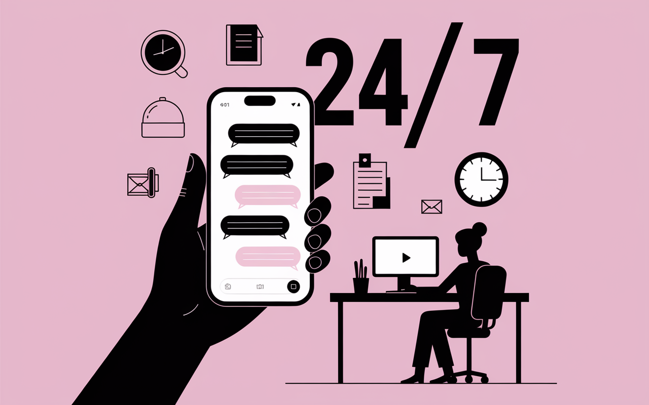 Smartphone chat Klarna support 24/7