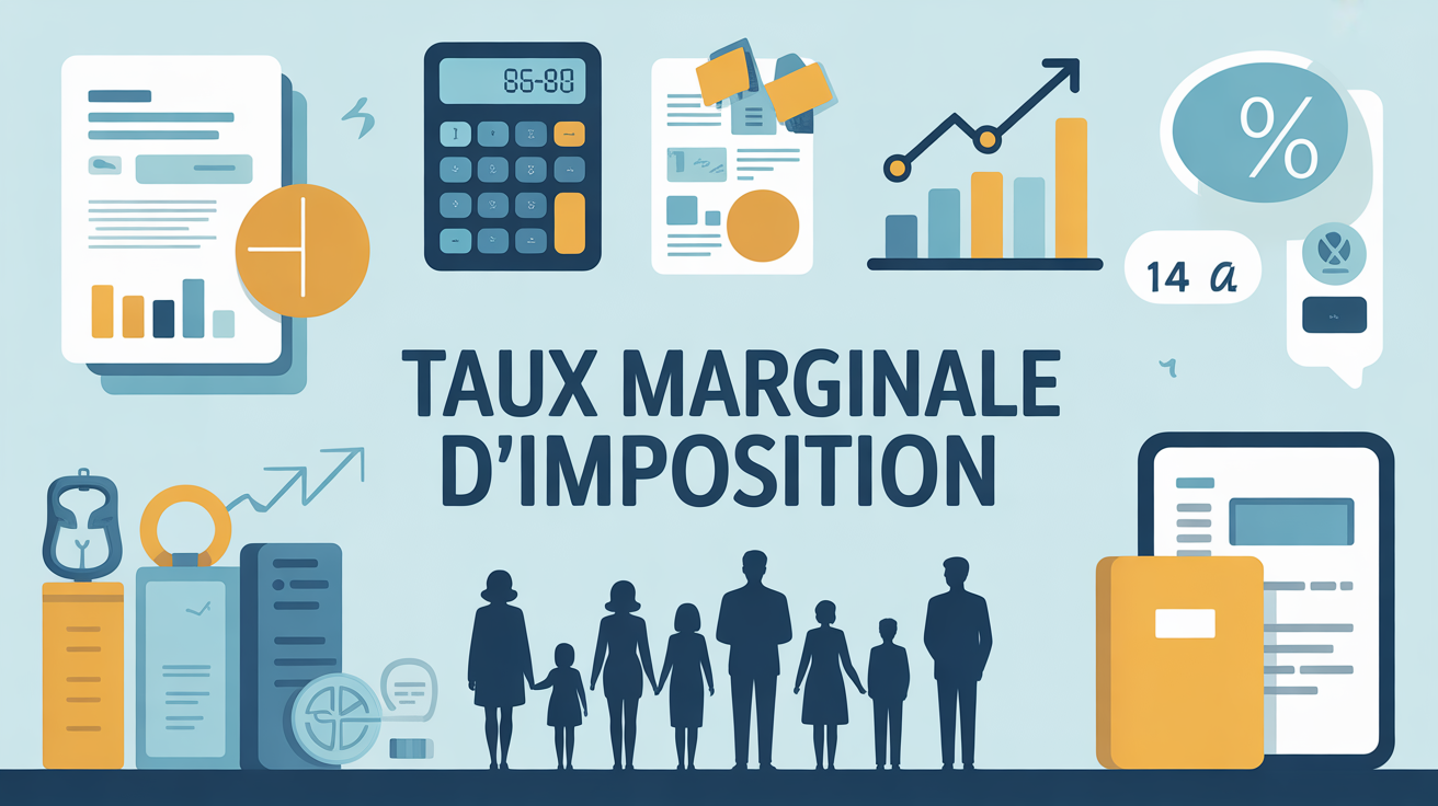 Infographie fiscale avec calculatrice et barème Taux Marginal d'Imposition