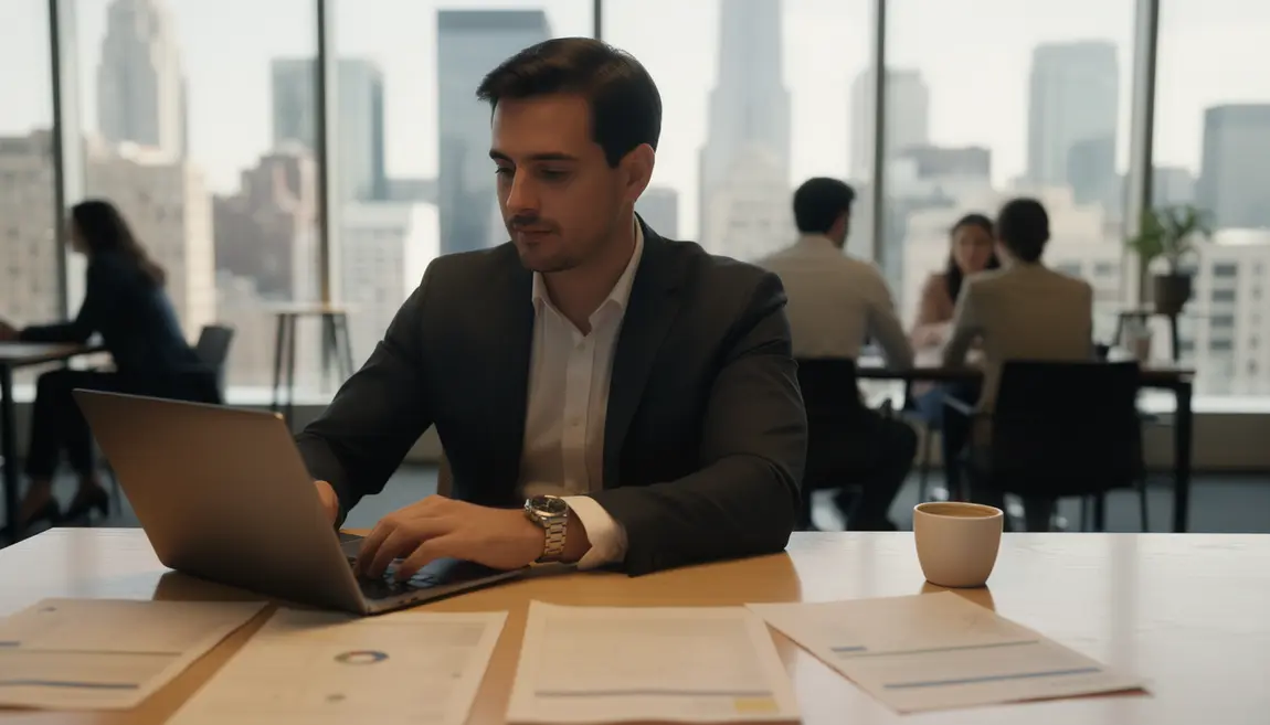 Consultant portage salarial travaillant en coworking, sécurité sociale optimale