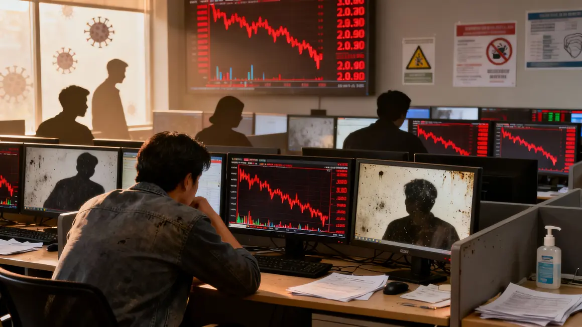 Salle de trading chiffres rouges marchés sous pression Delta