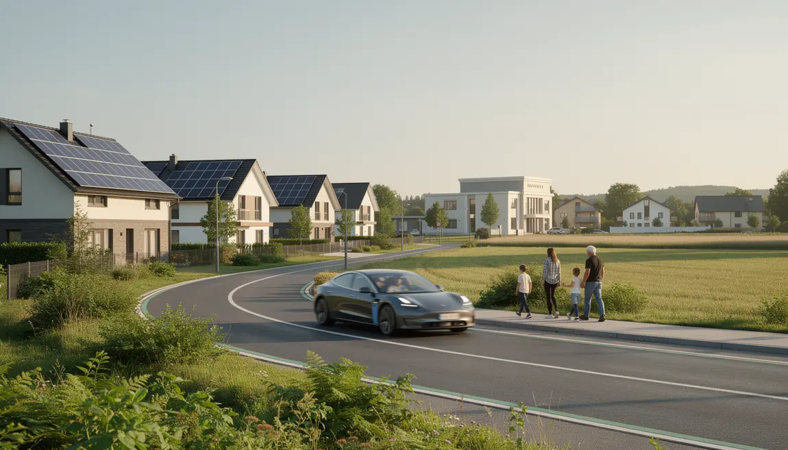 pret ecologique paysage panneaux solaires voiture electrique banque