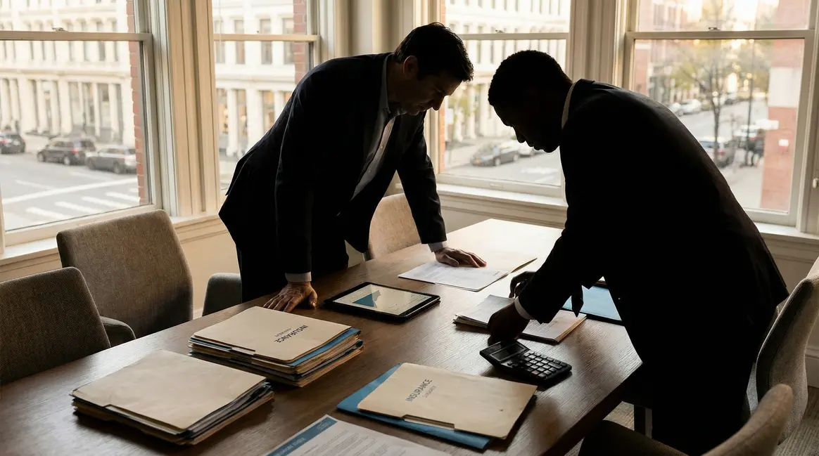 Réunion assurance entreprise dossiers dirigeants