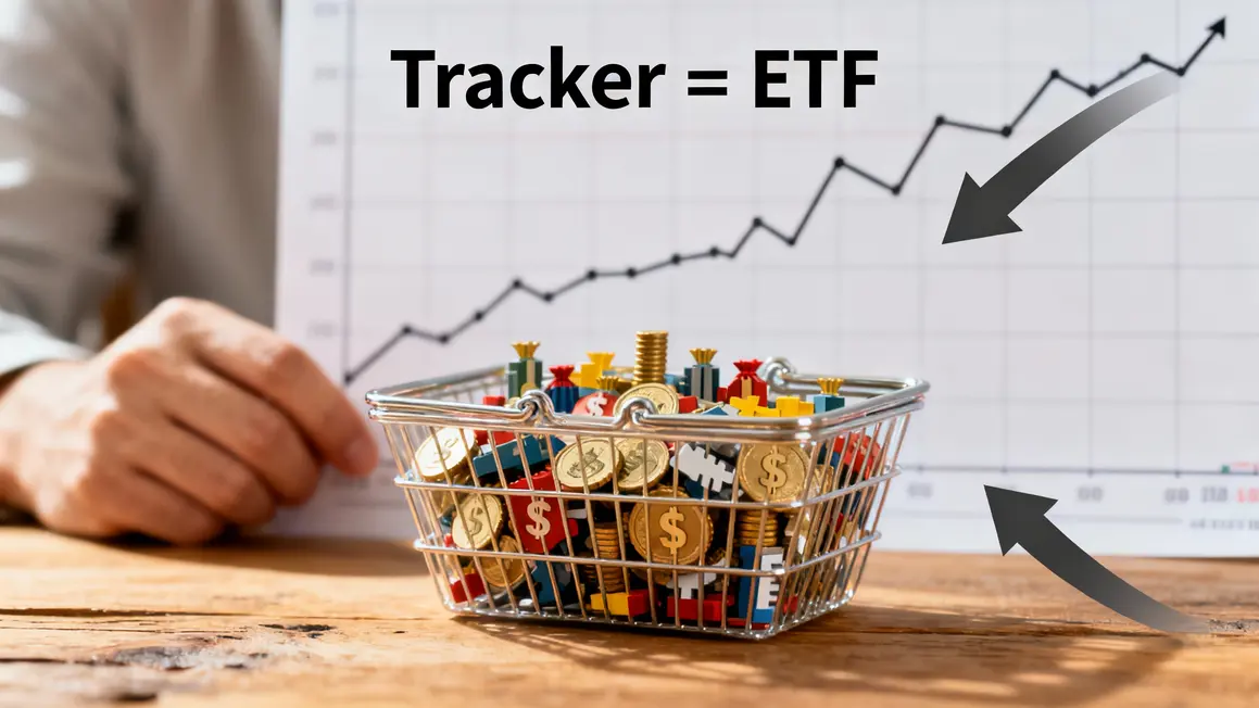 Illustration panier transparent actions obligations ETF