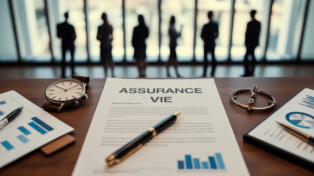 assurance vie avantages inconvénients scène contrat stylisé