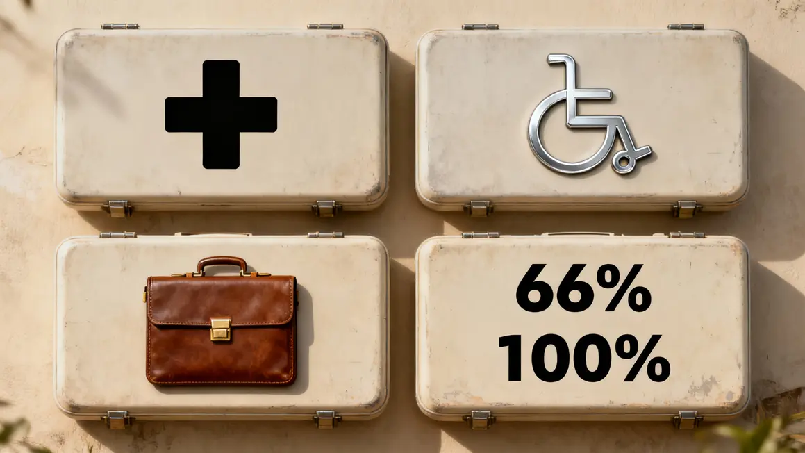 Tableau garanties assurance croix fauteuil valise 66 100