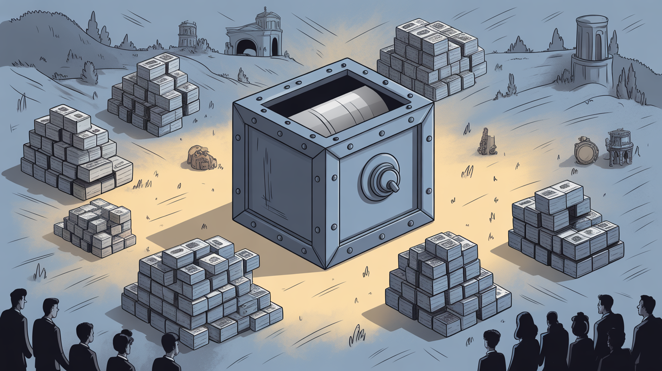 impot sur la fortune improductive illustration coffre fort et terrains