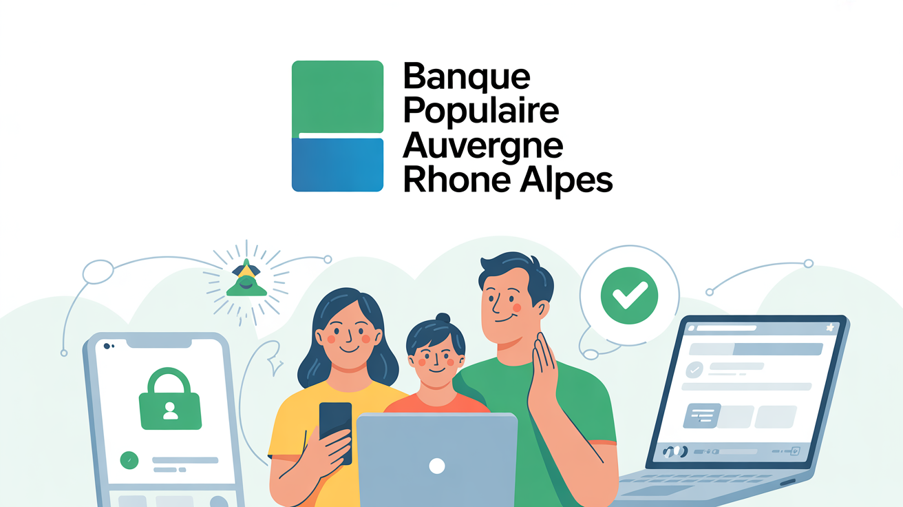 la banque populaire des alpes illustration famille securite