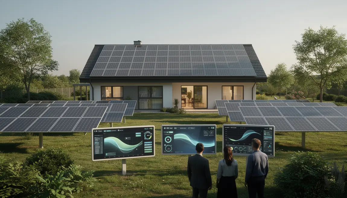 Maison moderne optimisation énergétique panneaux solaires