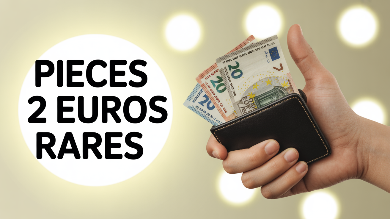 Main ouvrant porte-monnaie avec pieces de 2 euro rare