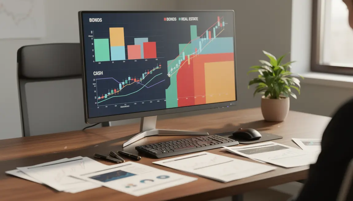 Portefeuille résilient investi graphiques actions obligations immobilier liquidités