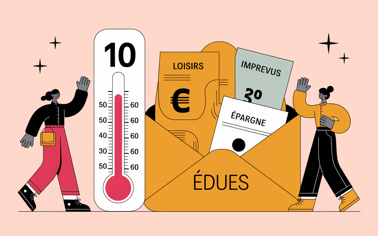 tableau pour économiser de l'argent thermomètre enveloppes