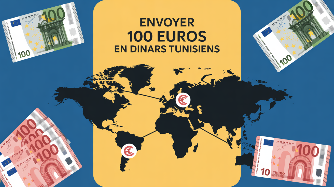 Carte montrant 100 euro en dinar tunisien