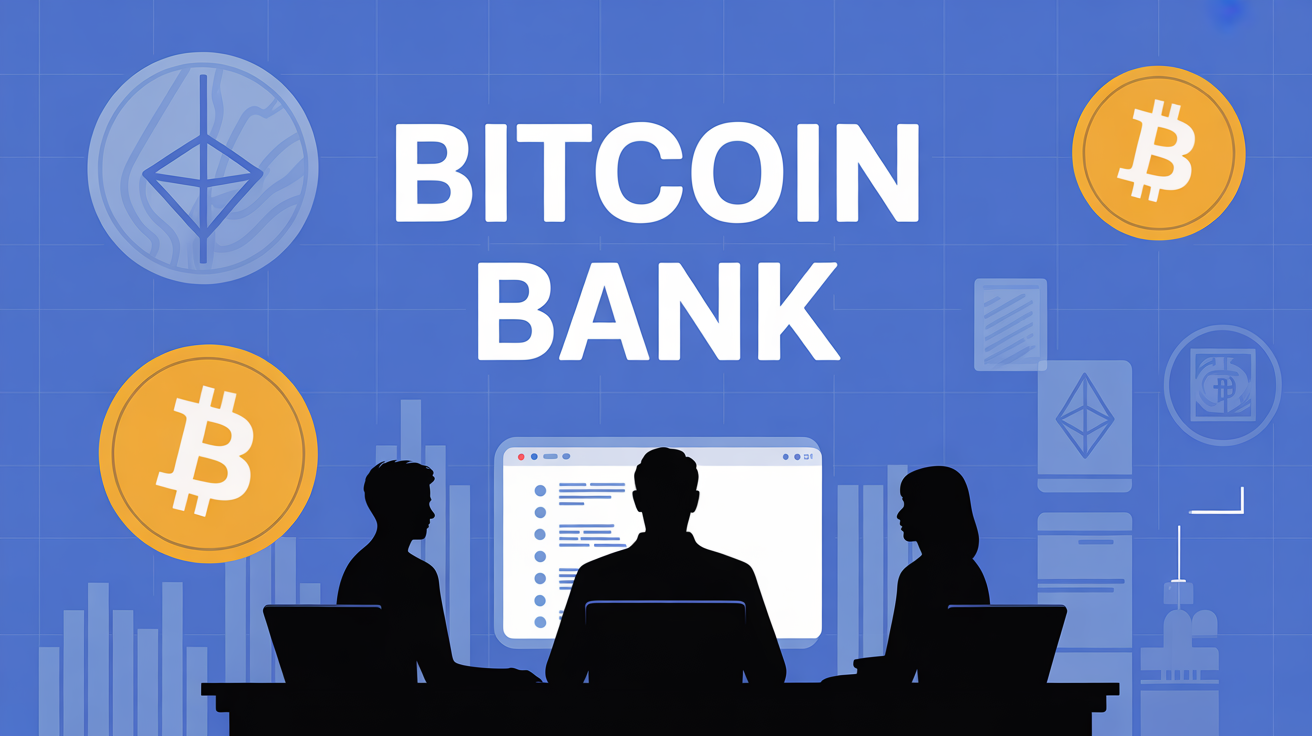 bitcoin bank avis silhouettes ordinateur crypto