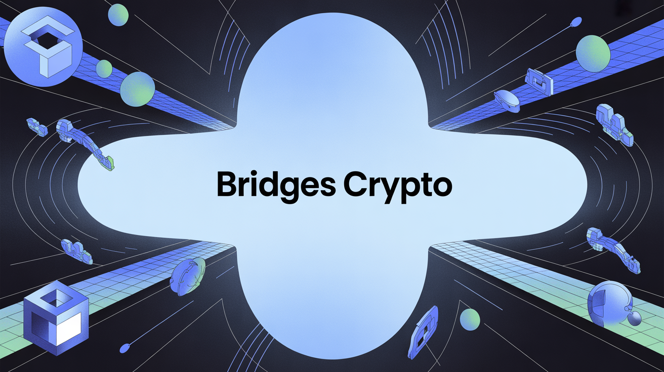 illustration bridge crypto reliant deux mondes digitaux