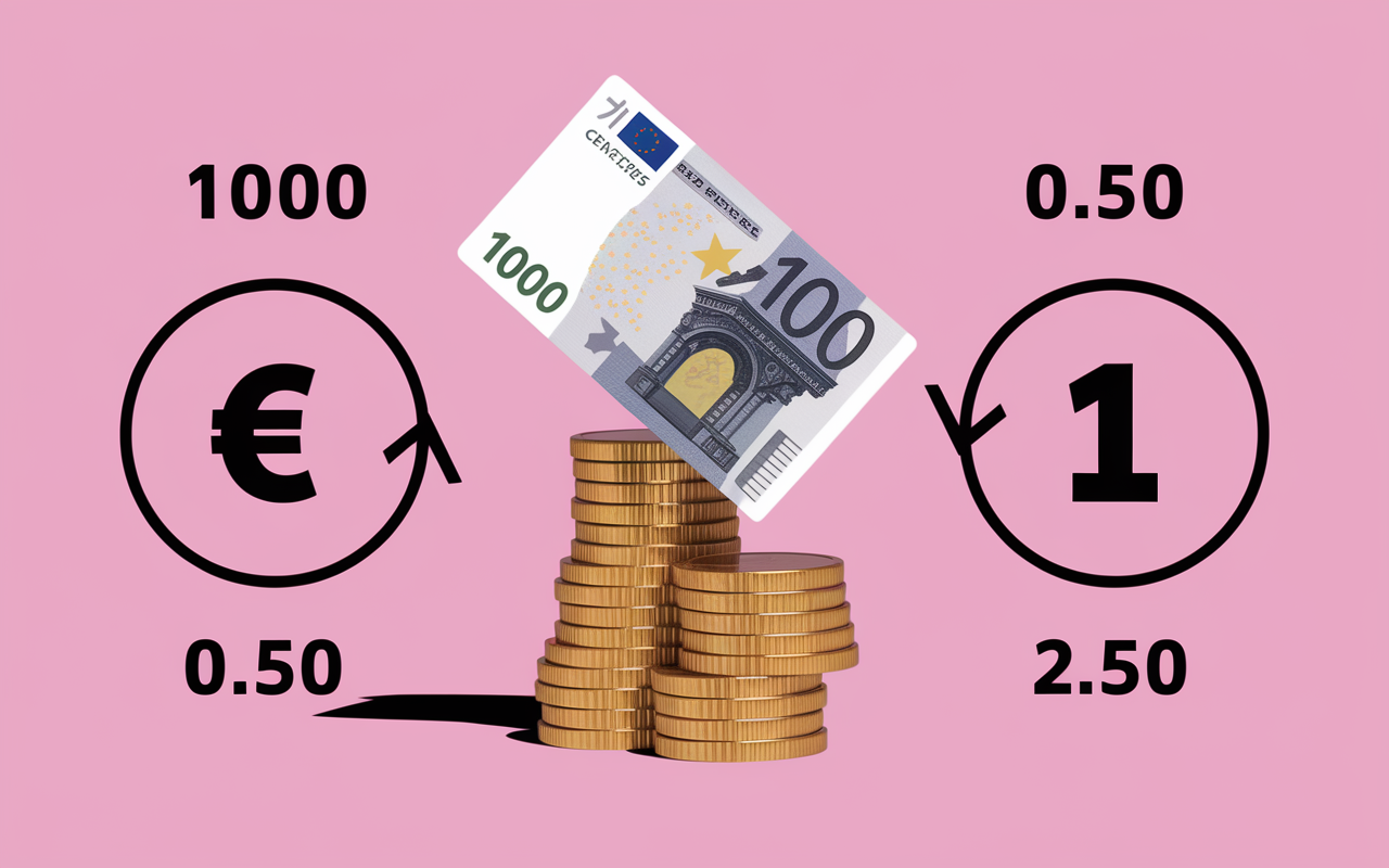 Regle conversion euro centimes tableau fleches