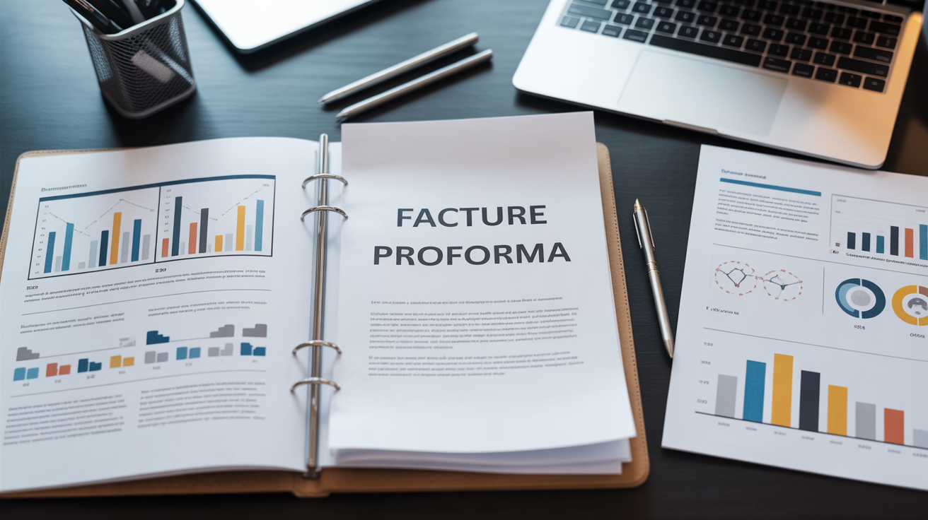 facture pro format document avec tableau sur bureau