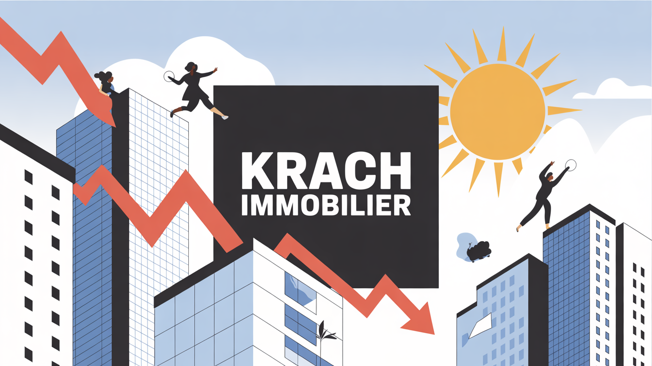 illustration krach immobilier immeubles graphiques